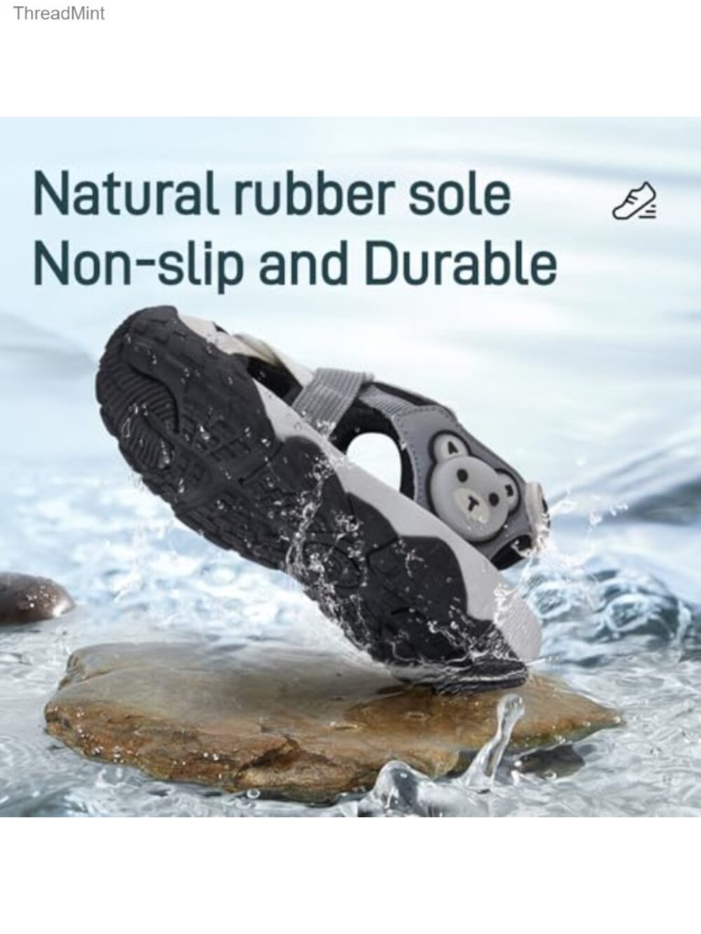 Kids Closed-Toe Athletic Sandals with Hook-and-Loop Straps - Picture 3 of 6